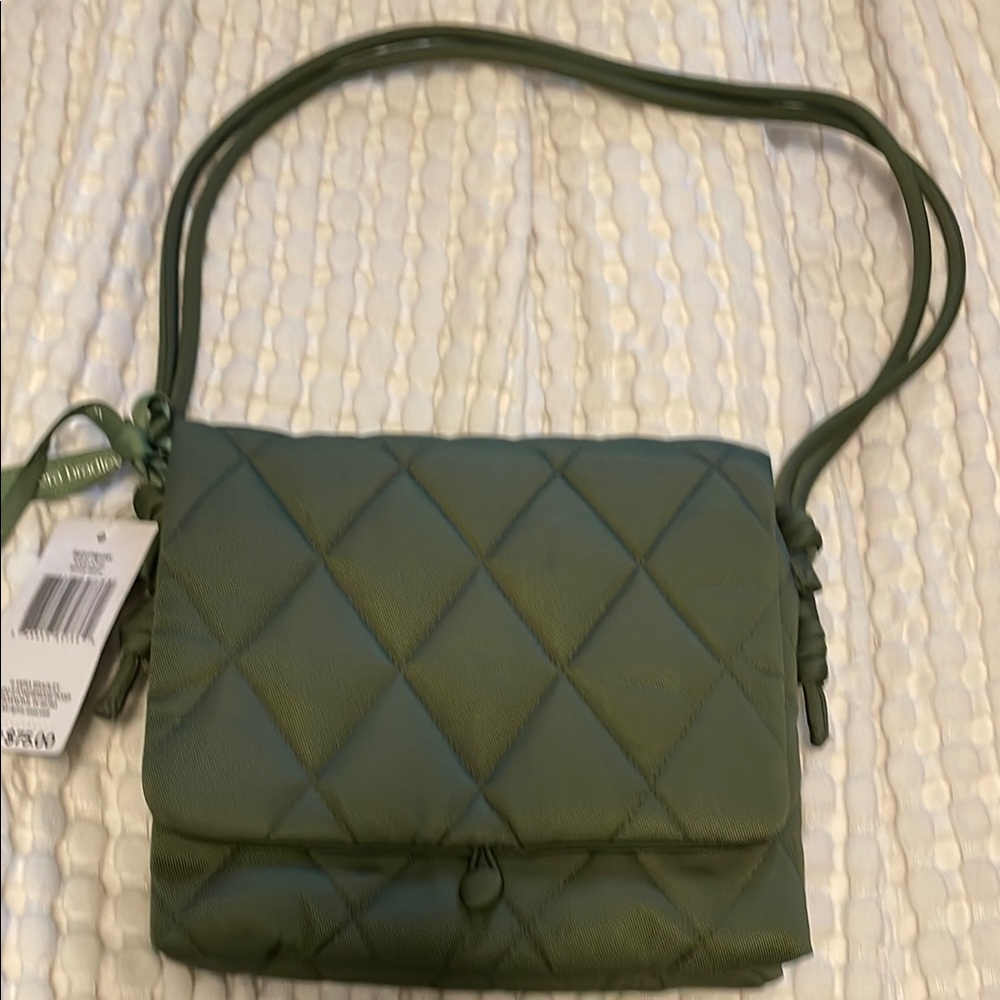 Vera Bradley Green Quilted Crossbody Bag with Adjustable Strap